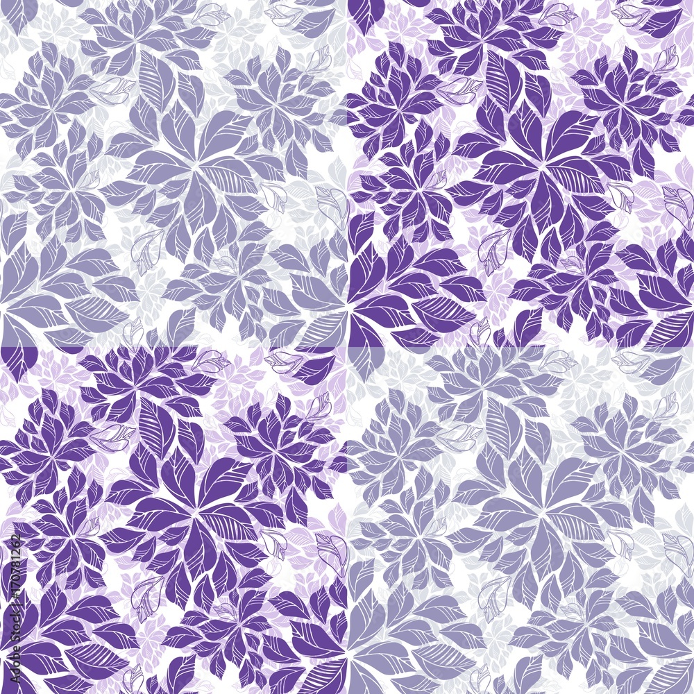 Purple Leafs Seamless Pattern