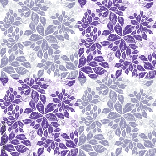 Purple Leafs Seamless Pattern