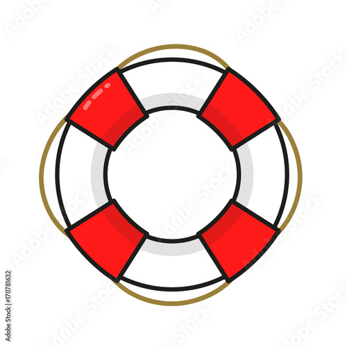 Vintage Lifebuoy. Vector modern line 