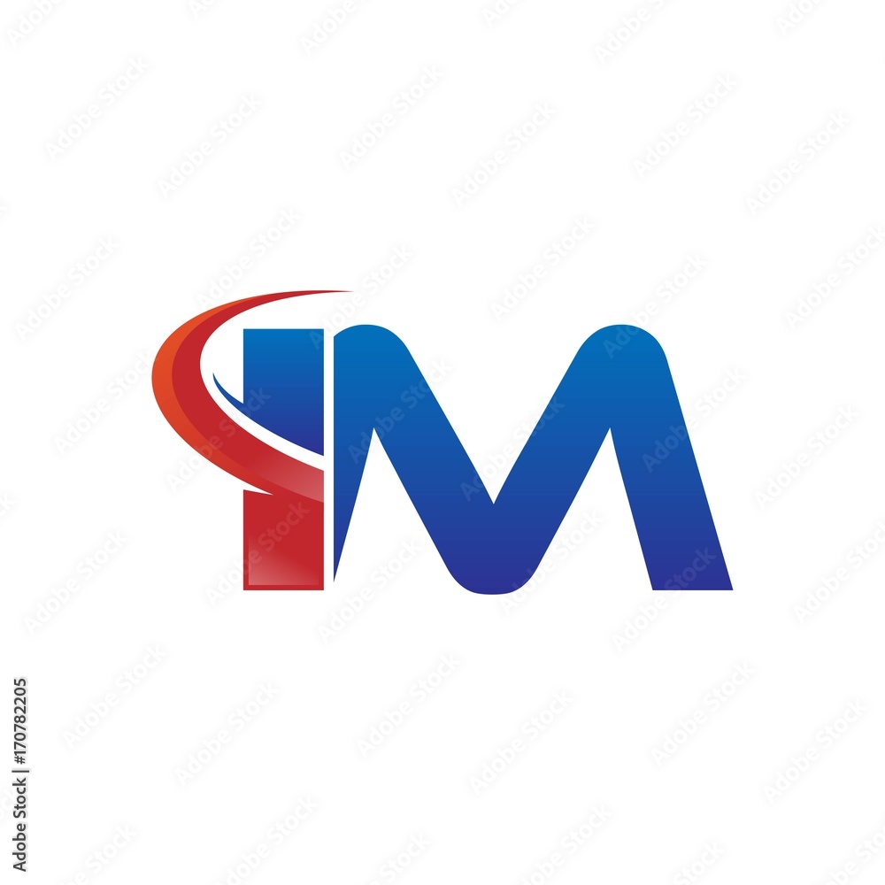 modern vector initial letters logo swoosh im red blue modern vector initial letters logo swoosh im red blue