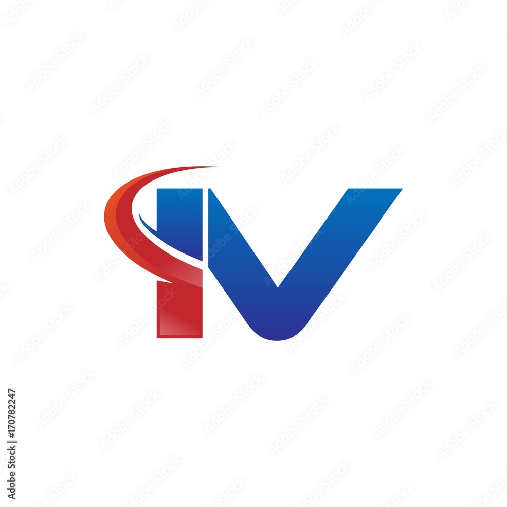 modern vector initial letters logo swoosh iv red blue modern vector initial letters logo swoosh iv red blue