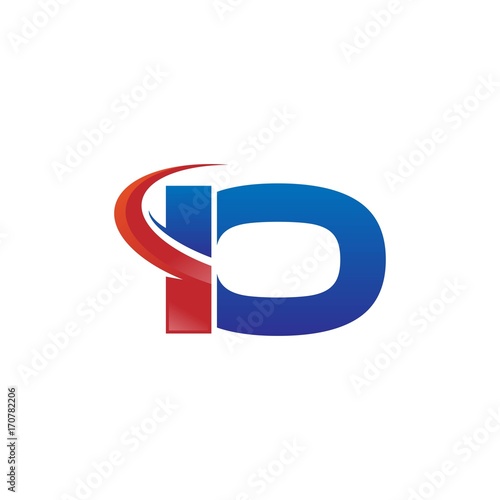 modern vector initial letters logo swoosh io red blue
