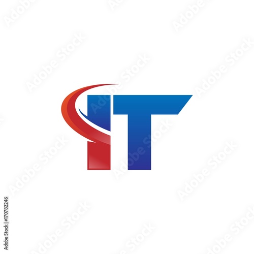 Free Download modern vector initial letters logo swoosh it red blue - GFXLoad