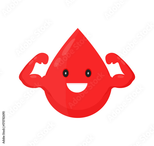Red blood happy cute smiling drop