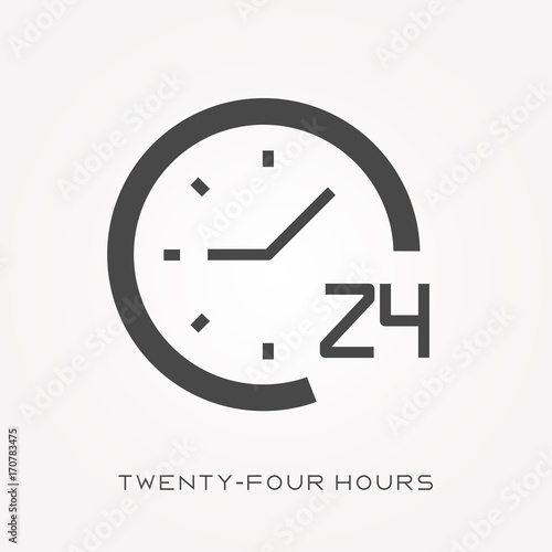 Silhouette icon twenty-four hours