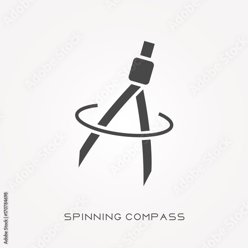 Silhouette icon spinning compass