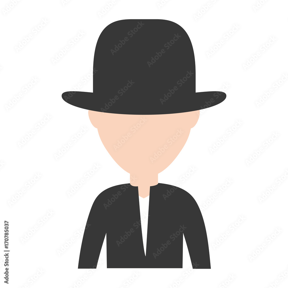 man wearing a hat icon over white background colorful design vector illustration man wearing a hat icon over white background colorful design vector illustration