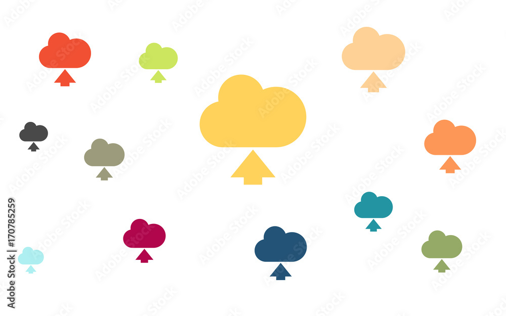 Wallpaper - bunte Cloud - Upload - Buttons