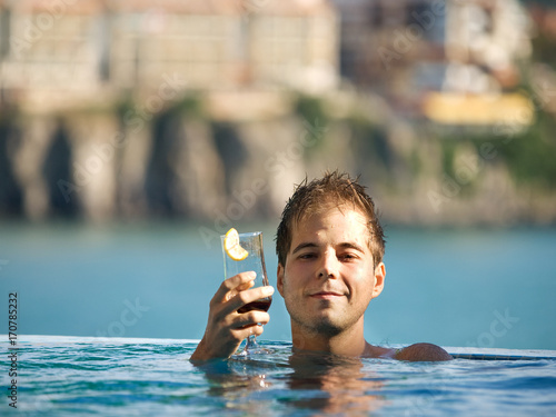 Man in swimming pool