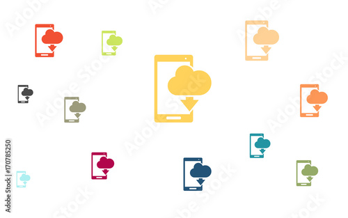 Wallpaper - bunte Smartphones mit Cloud