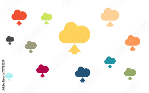 Wallpaper - bunte Cloud - Upload - Buttons