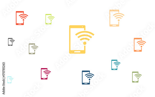 Wallpaper - bunte Smartphones mit WLAN