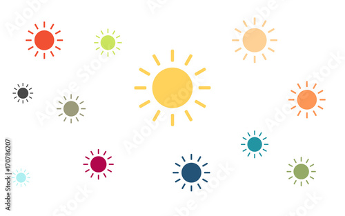 Viele bunte Sonnen