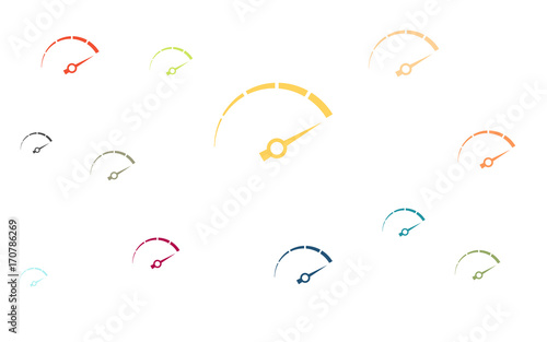 Viele bunte Tachometer