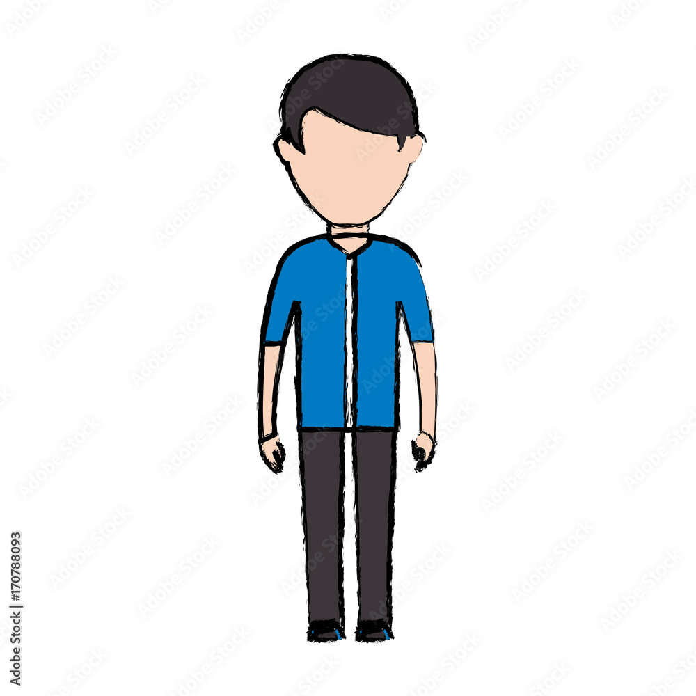 avatar man standing icon over white background colorful design vector illustration