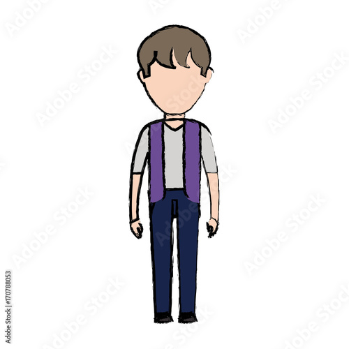 avatar man standing icon over white background colorful design vector illustration