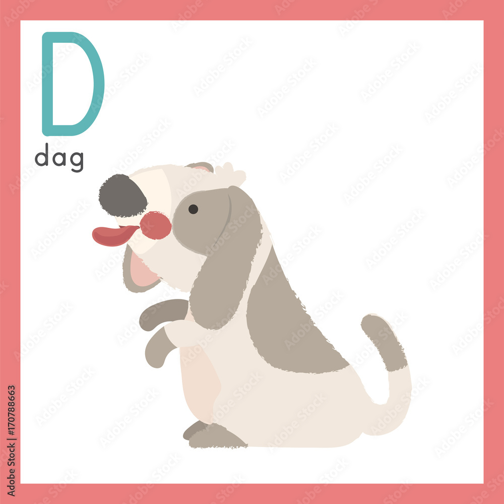Illustration drawing style alphabet wildlife Illustration drawing style alphabet wildlife