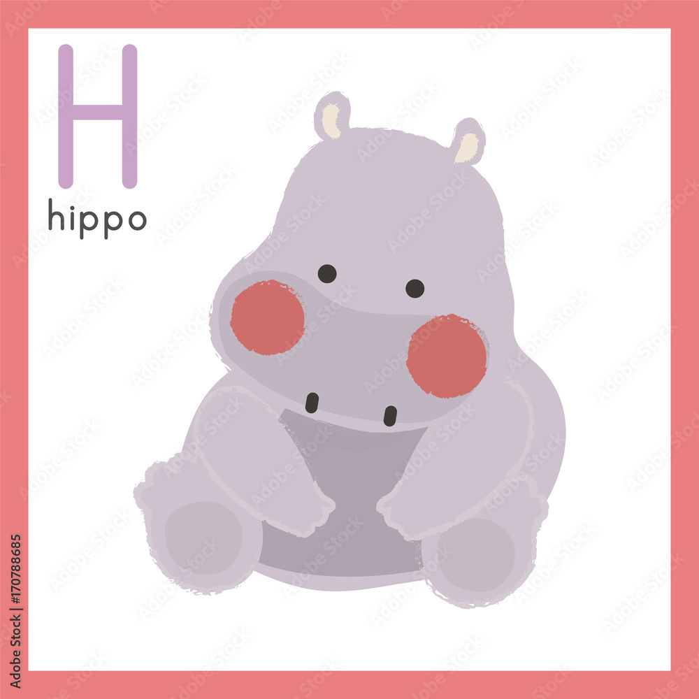 Naklejka premium Illustration drawing style alphabet wildlife