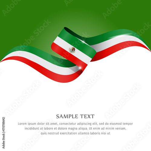 Abstract background flag. Background flag ribbon for liberty, national event, celebration, brochure, slide show, and general election. Abstract color background Mexico flag ribbon vector.