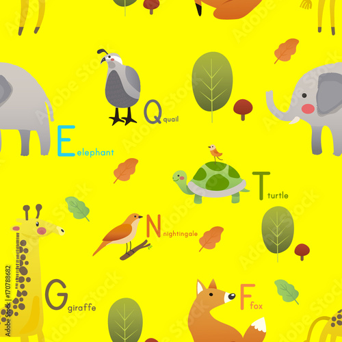 Photography Illustration drawing style alphabet wildlife