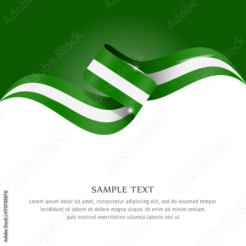 Abstract background flag. Background flag ribbon for liberty, national event, celebration, brochure, slide show, and general election. Abstract color background Nigeria flag ribbon vector.