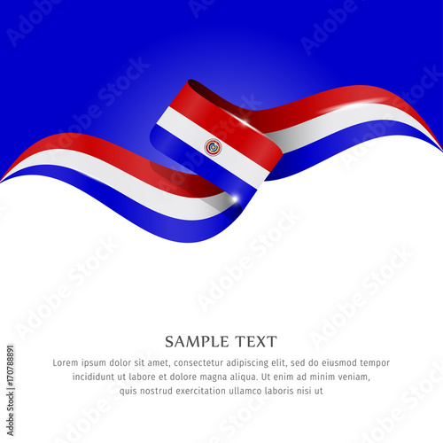 Abstract background flag. Background flag ribbon for liberty, national event, celebration, brochure, slide show, and general election. Abstract color background Paraguay flag ribbon vector.