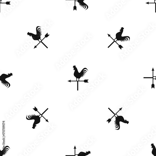 Weather vane with cock pattern seamless black
