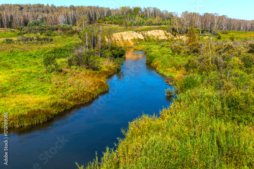 Gold river Suenga ( a tributary of the river Berd ). Siberia, Russia