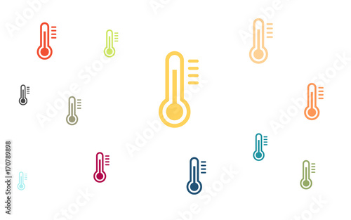 Viele bunte hohe Temperaturen