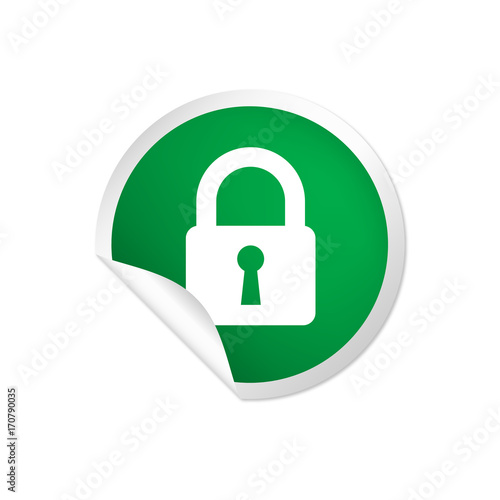 runder Sticker grün - Schloss