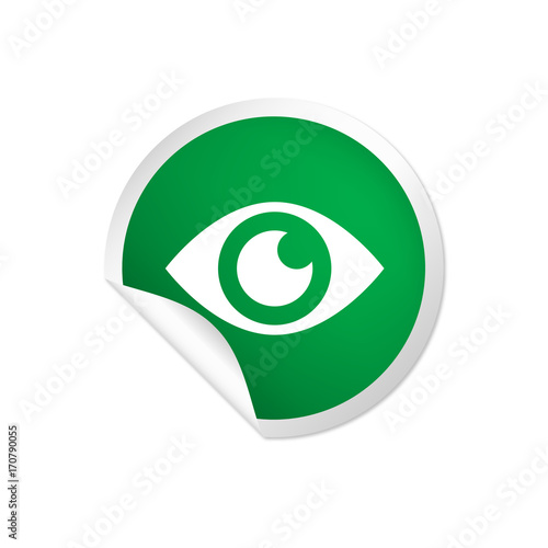 runder Sticker grün - Auge