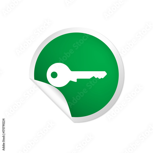 runder Sticker grün - Türschlüssel