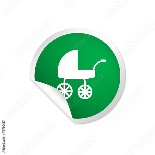 runder Sticker grün - Wagen
