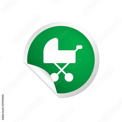 runder Sticker grün - Kinderwagen