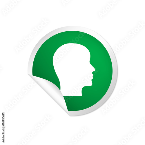 runder Sticker grün - Profil