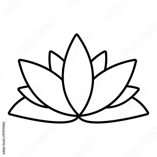 Lotus flower icon , outline style