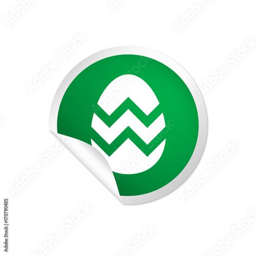 runder Sticker grün - Osterei
