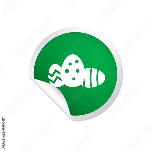 runder Sticker grün - Ostereier