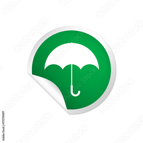 runder Sticker grün - Regenschirm