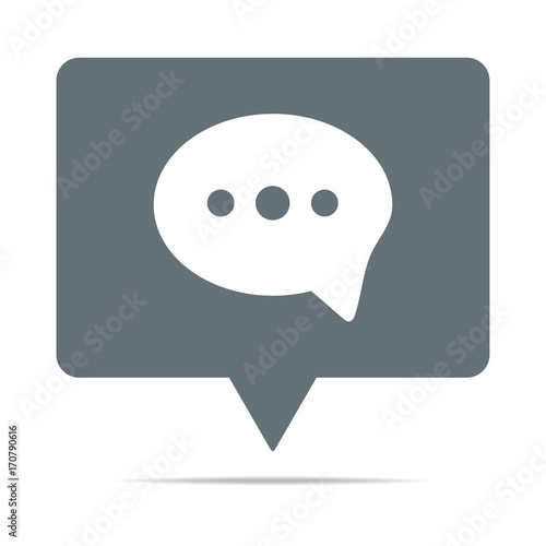 Graue Sprechblase mit Punkten