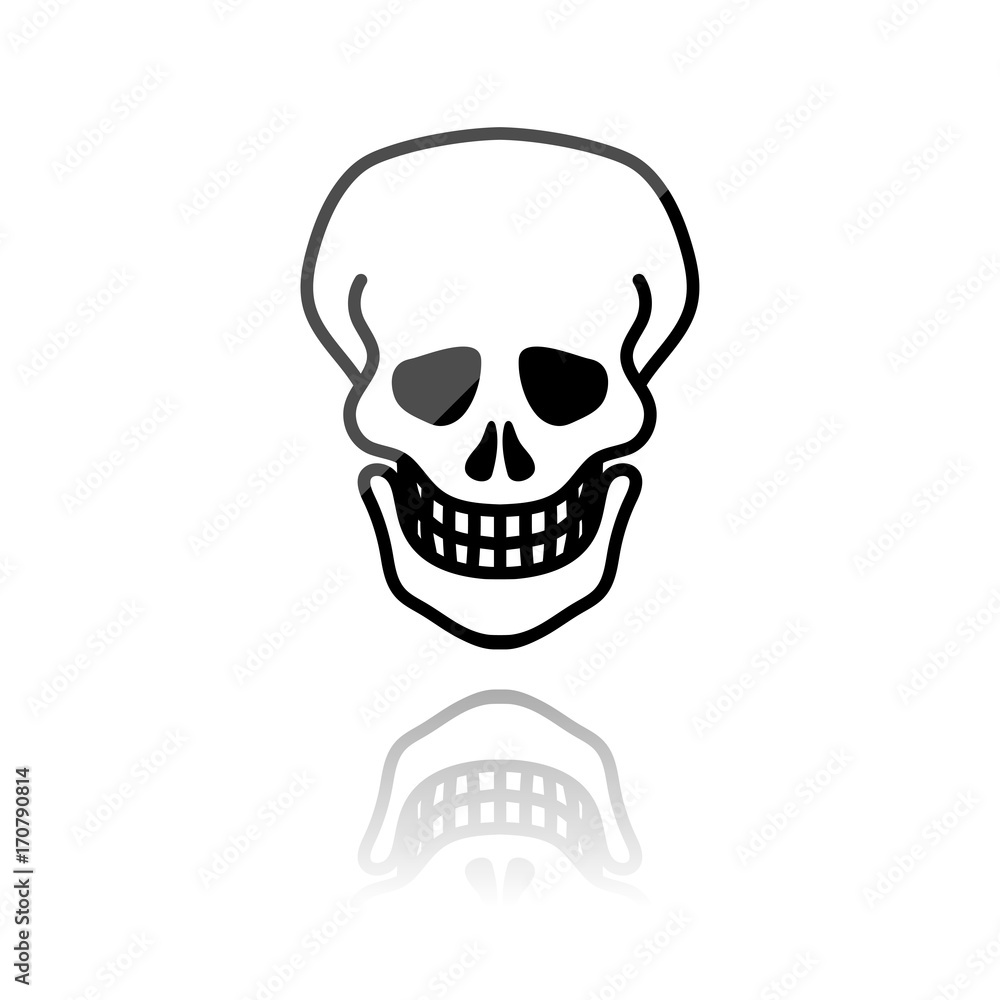 Fototapeta premium Reflektierendes Symbol mit Glanz - Totenkopf
