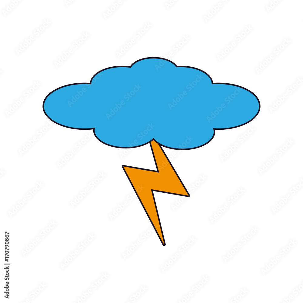 cloud with thunder icon over white background vector illustration cloud with thunder icon over white background vector illustration