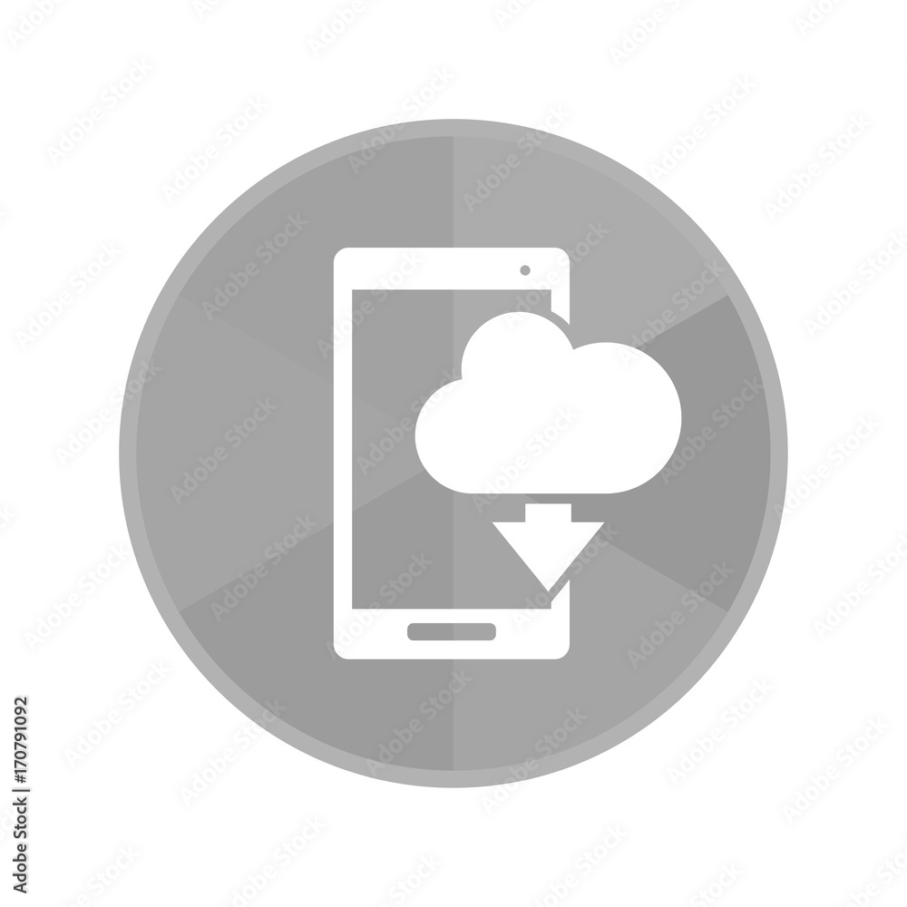 Kreis Icon - Smartphone mit Wolke-Herunterladen-Symbol Kreis Icon - Smartphone mit Wolke-Herunterladen-Symbol