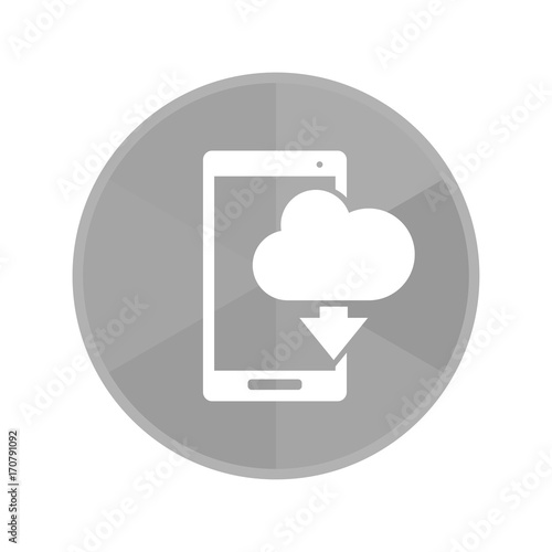 Kreis Icon - Smartphone mit Wolke-Herunterladen-Symbol