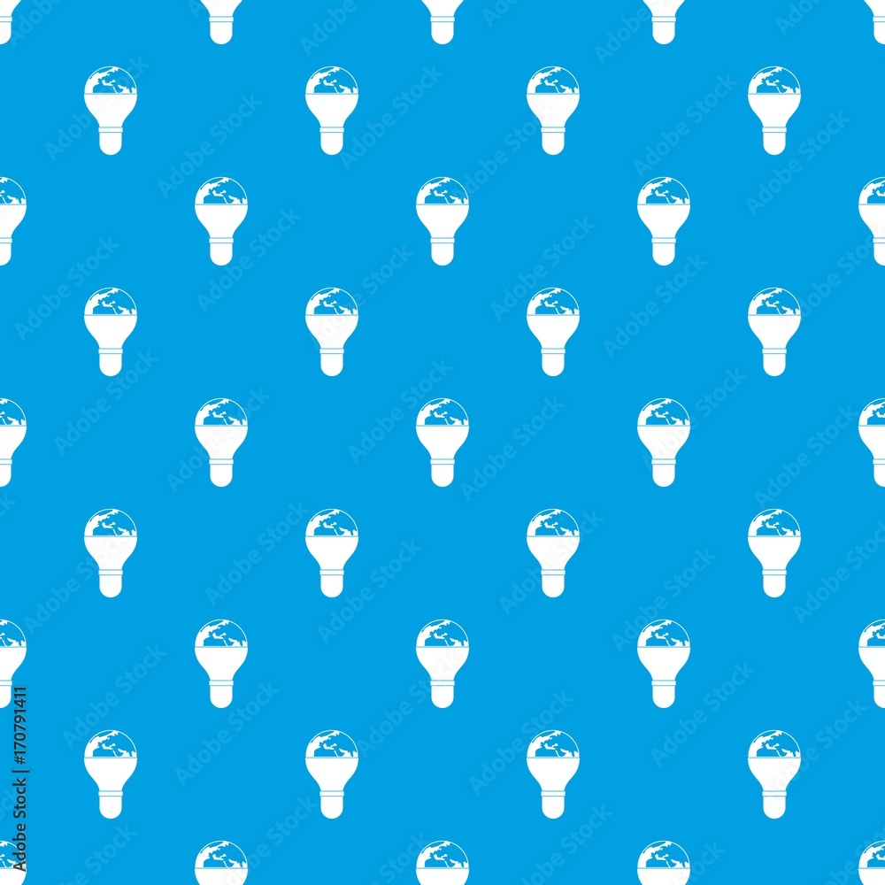 Light bulb and planet Earth pattern seamless blue Light bulb and planet Earth pattern seamless blue