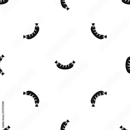 Grilled sausage pattern seamless black