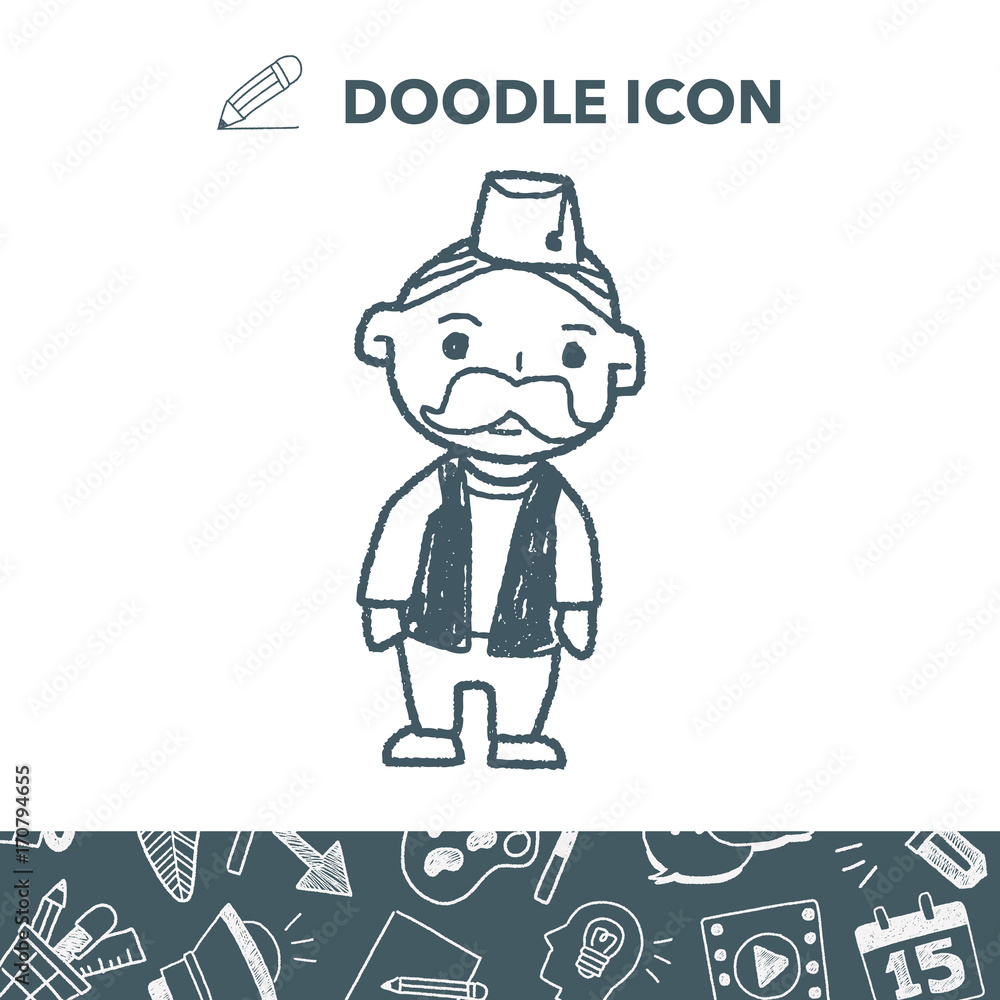 indian old man doodle indian old man doodle