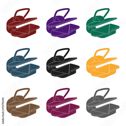 Press for ironing linen. Dry cleaning single icon in black style vector symbol stock illustration web.