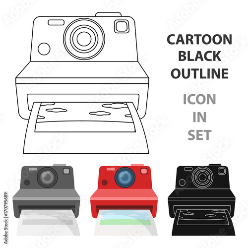 Retro photocamera icon in cartoon style isolated on white background. Hipster style symbol stock vector illustration.