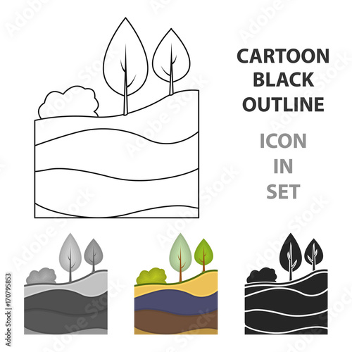 Layers of the earth icon in cartoon style isolated on white background. Mine symbol stock vector illustration.